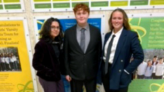 MacKenzie Roth, Nicholas Thomas and Lana Mahar pose for a photo