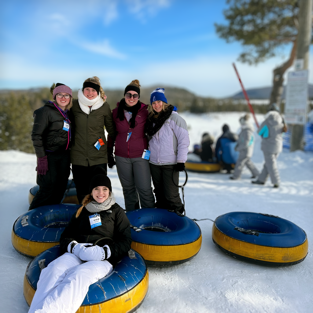 Students go snow tubing