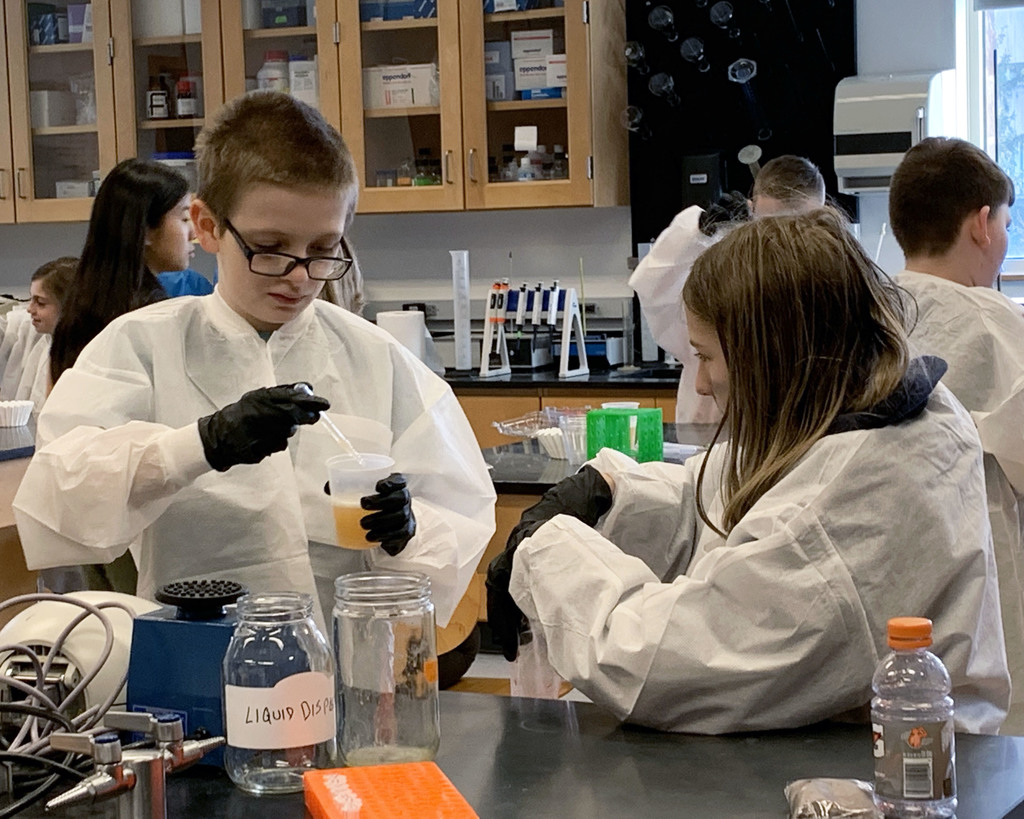 Students experiment in the lab