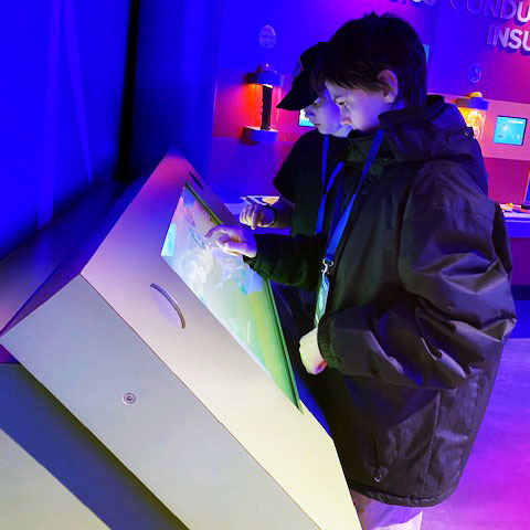 Students use interactive technology