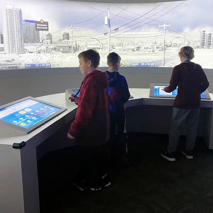Students use interactive technology