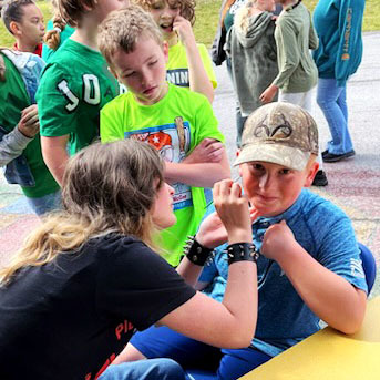 Students get their face painted