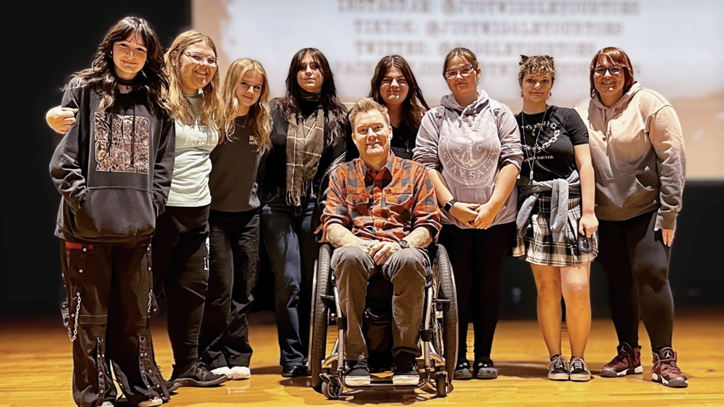 SADD members pose with Kevin Brooks
